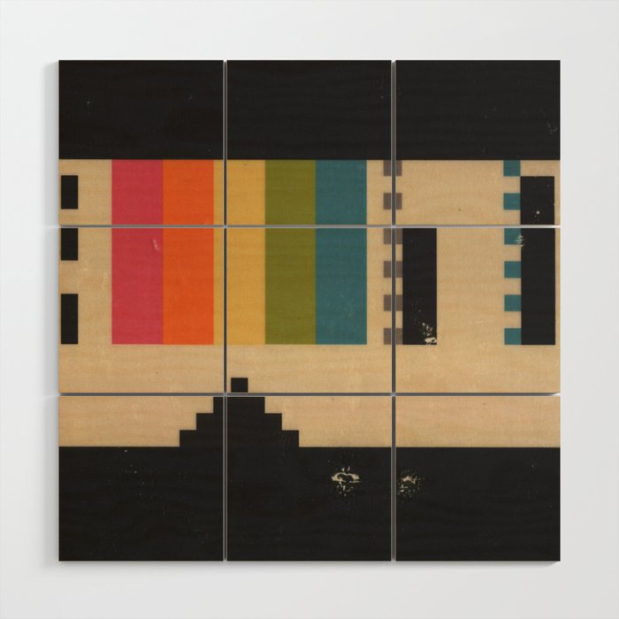 VHS Pixels Wood Wall Art