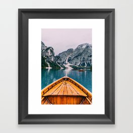 Canoe Mountains (Color) Framed Art Print