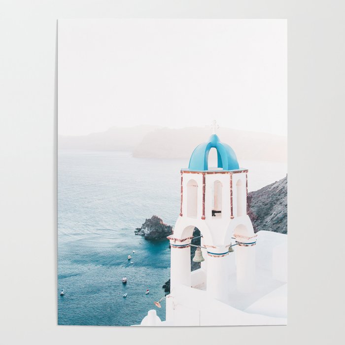 Santorini Greece Mamma Mia Church Photography Poster