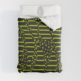 Spots and Stripes 2 - Lime Green Duvet Cover
