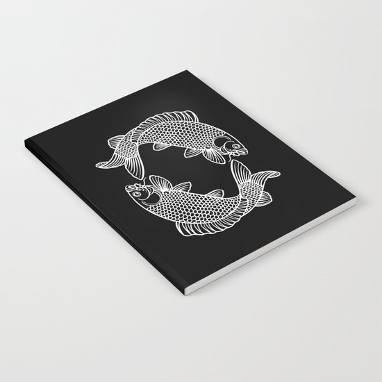 Black White Koi Notebook