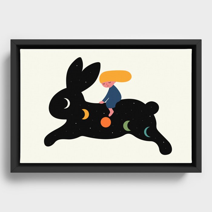 Whimsical Journey - Rabbit Framed Canvas