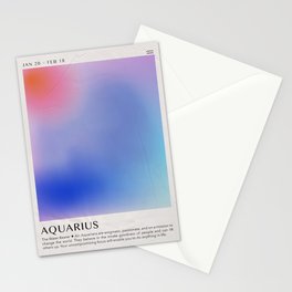 Aquarius Astrology Zodiac Aura Gradient Art Print Stationery Card