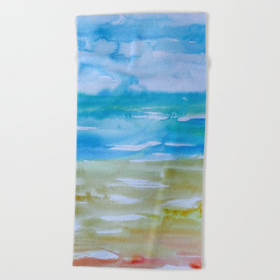 Miami Beach Watercolor #7 Beach Towel