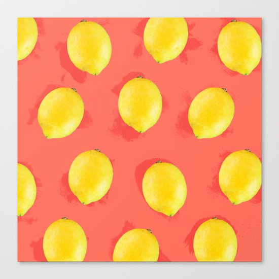 Watercolor Lemons Canvas Print