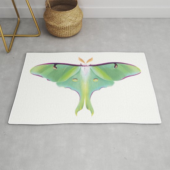Luna Moth Digital Illustration Rug By Veenahstudio Society6