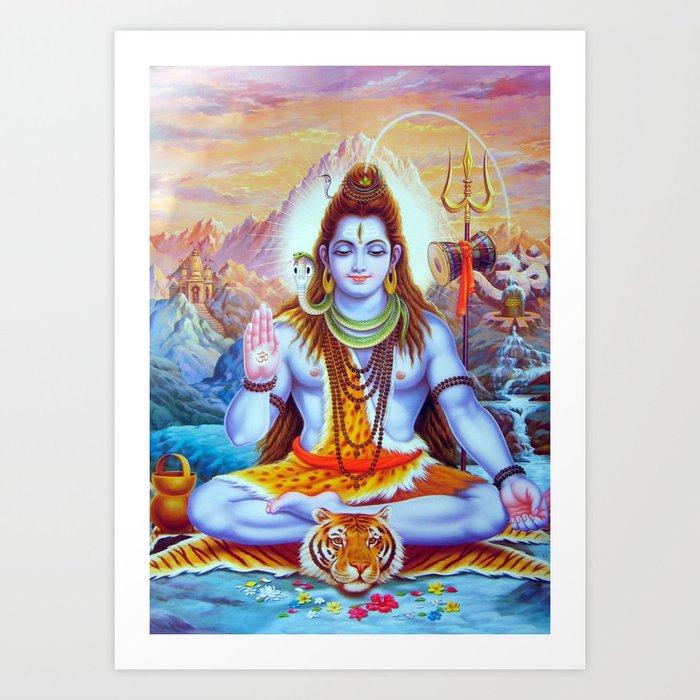 Desi Yoga Krishna Canvas Print Hindu Gods India Indian art Meditation Lord Shiva Light  Dark Asia
