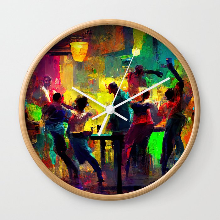 Dancing in a bar Wall Clock