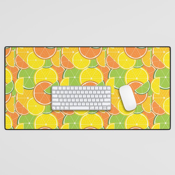 Adorable lemon pattern  Desk Mat