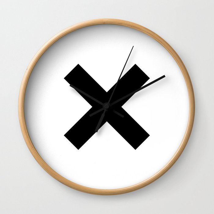 Multiplication Sign (Black & White) Wall Clock