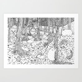 Diurnal Animals of the Forest Art Print