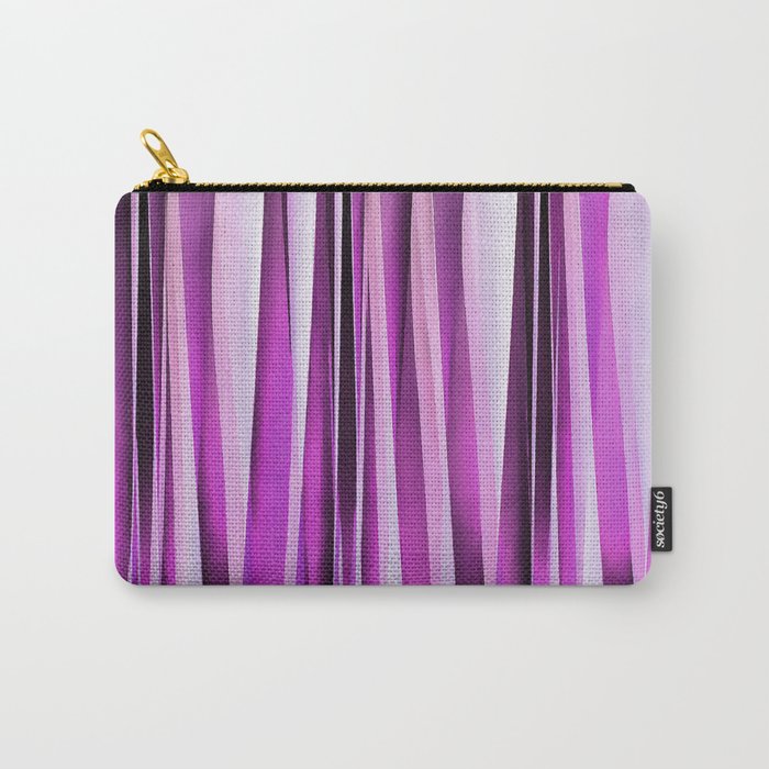 Lavender, Iris and Grape Stripy Pattern Carry-All Pouch
