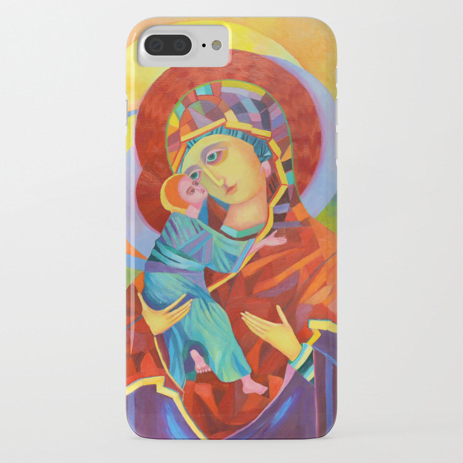 Virgin Mary Painting Madonna And Child Jesus Icon Modern Catholic