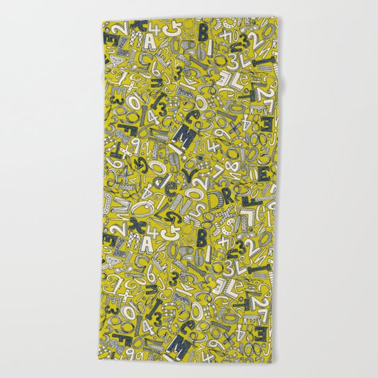 A1B2C3 chartreuse Beach Towel