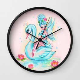 Blue Swan Fairy Wall Clock