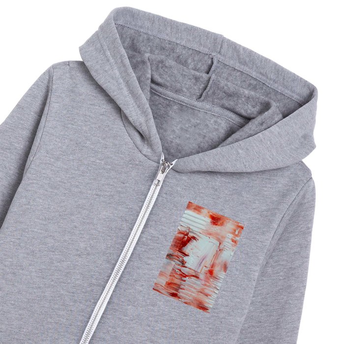 White Red Abstract Painting Kids Zip Hoodie