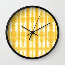 Yellow Tiki Shibori Wall Clock
