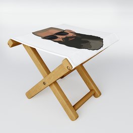 Hipster man with beard and sunglasses Folding Stool