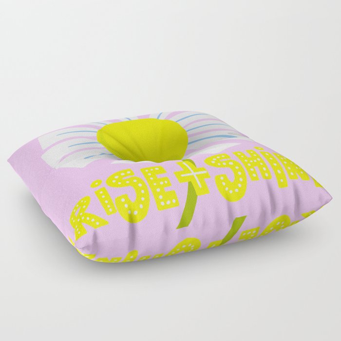Rise And Shine Retro Modern Daisy Flower Pink Floor Pillow
