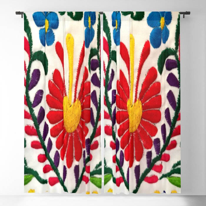 Red Mexican Flower Blackout Curtain