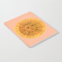Sun Drawing Gold and Pink Notebook