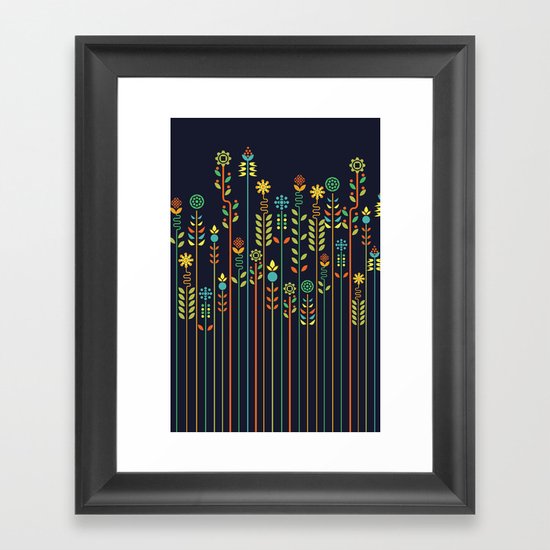 Overgrown flowers Framed Art Print