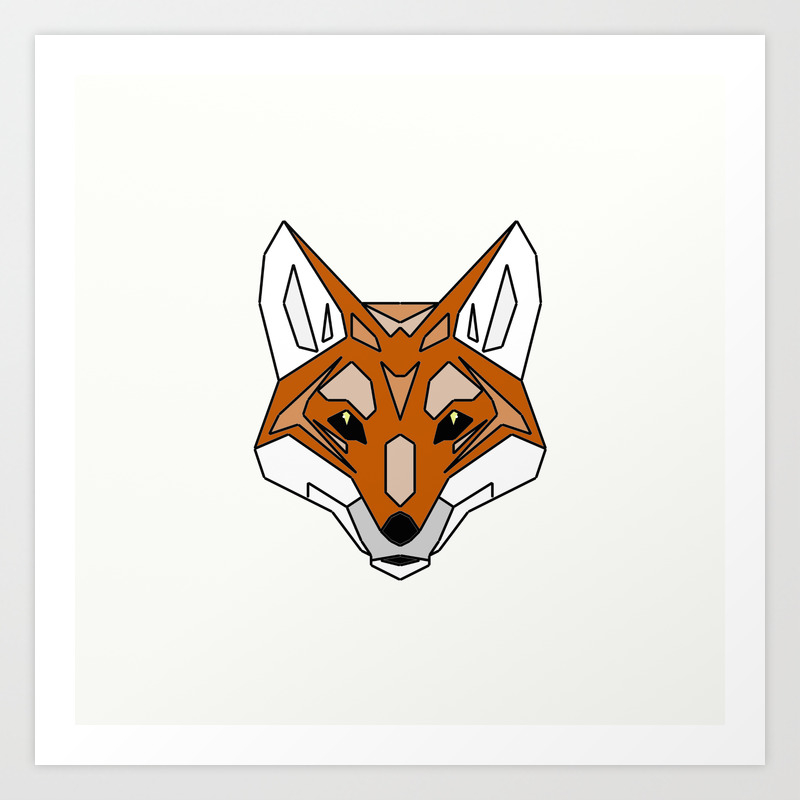 Geometric Fox Abstract Animal Design Art Print By Printpix