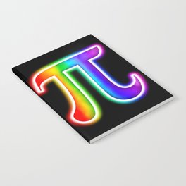Glowing Rainbow Pi Symbol Notebook