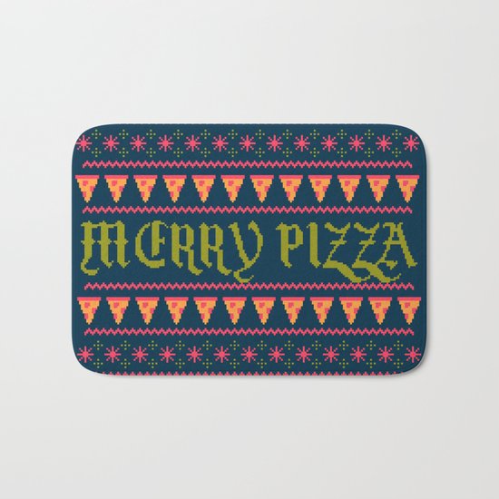 Merry Pizza Bath Mat