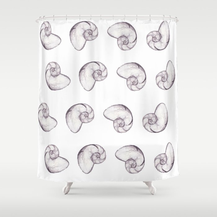 Nautilus Sketch Shower Curtain
