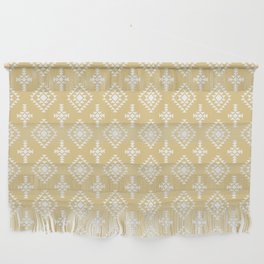 Tan and White Native American Tribal Pattern Wall Hanging