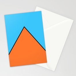 Orange Pyramid Triangle on Blue Background Stationery Card