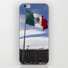 Mexico Photography - Mexican Flag Fluttering In The Wind iPhone Skin