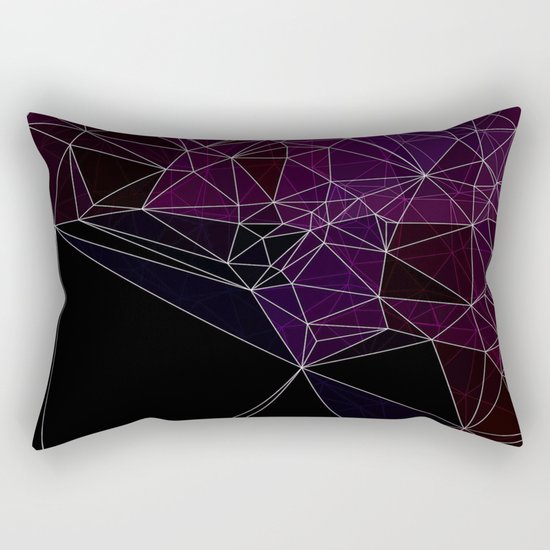 Polygonal purple, black and white Rectangular Pillow