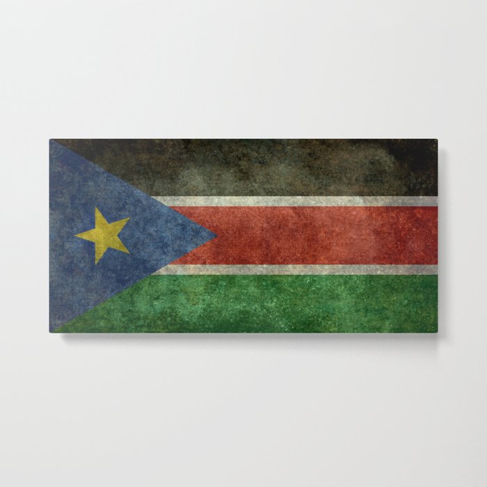 Republic of South Sudan national flag - Vintage version Metal Print