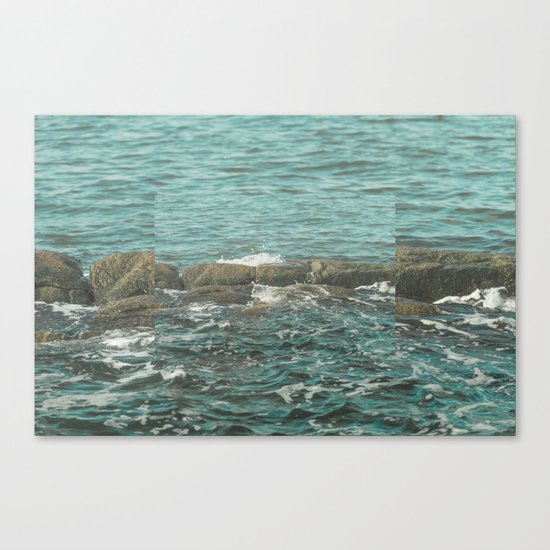 Waves on the Rocks Canvas Print