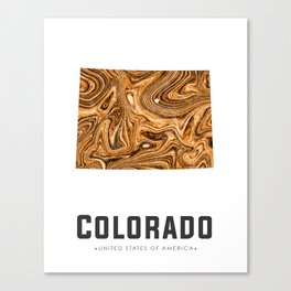 Colorado - State Map Art - Abstract Map - Brown Canvas Print