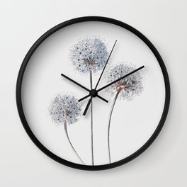 Dandelion 2 Wall Clock | Digital, Design, Floral, Art, Watercolor, Fresh, Decoration, Blossom, Botanical, Flowers 