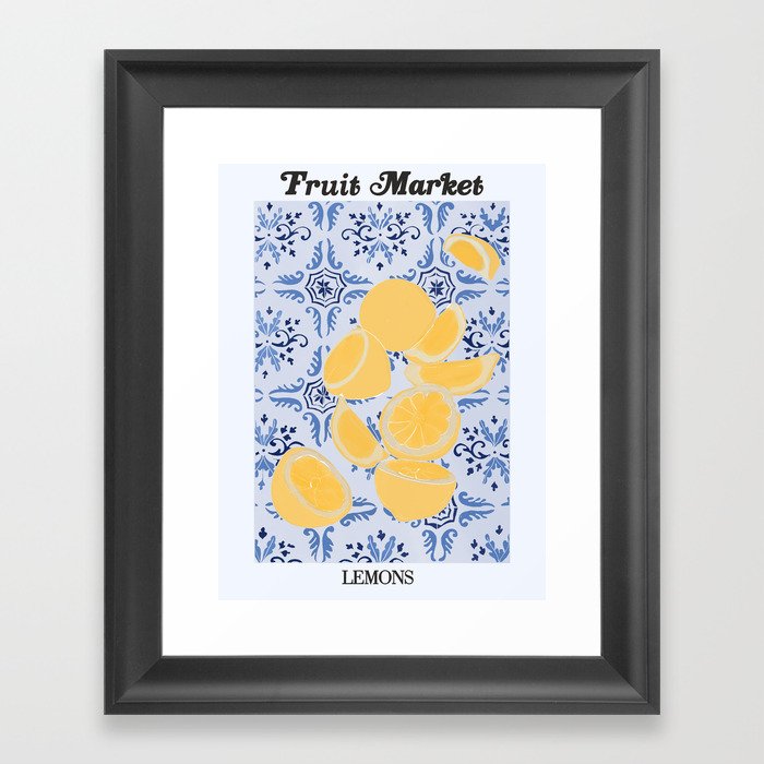 fruit market / lemons Framed Art Print