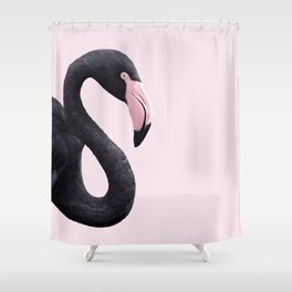 BLACK FLAMINGO Shower Curtain