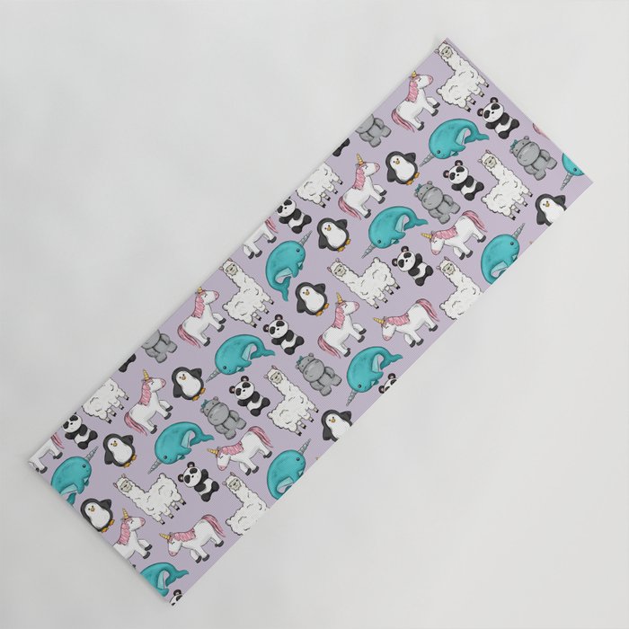 Llama Unicorn Narwhal Panda Penguin Hippo Tween Art Purple