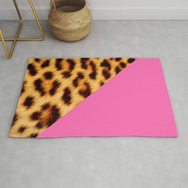 Leopard skin with hot pink II Area & Throw Rug
