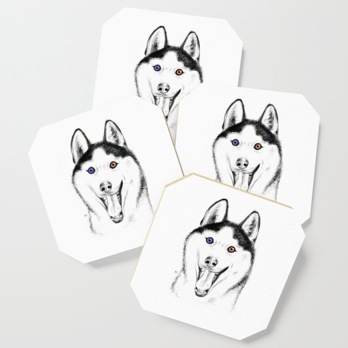 Smiling Husky Coaster By Eveystudios Society6
