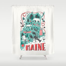 Maine Map Shower Curtain