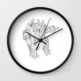 Robot mech warrior Wall Clock