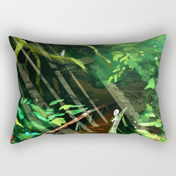 Forest Spirits - Princess Mononoke Rectangular Pillow