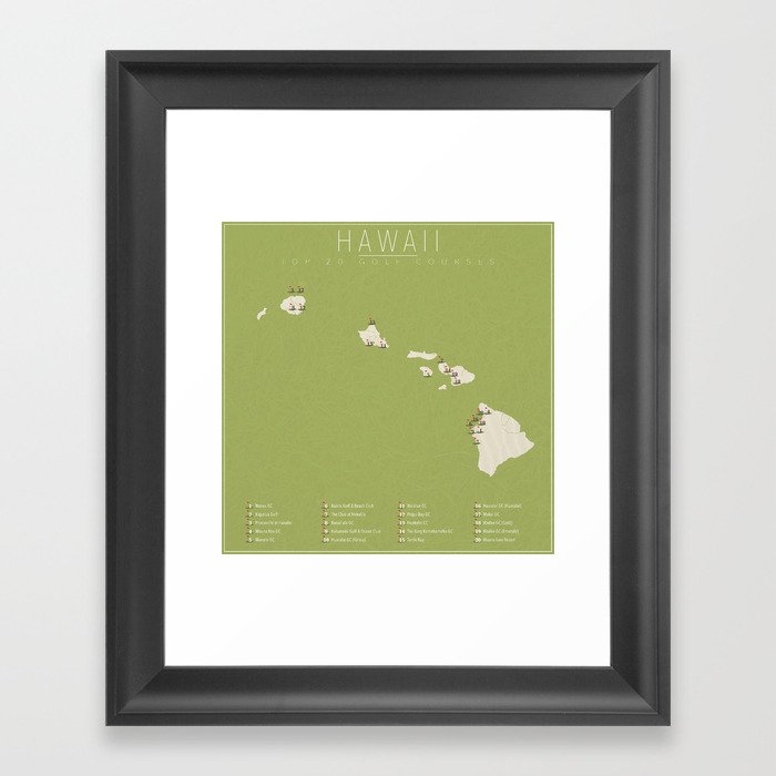 Hawaii Golf Courses Framed Art Print