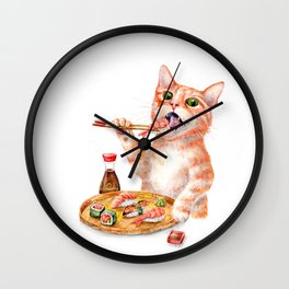 Sushi Cat Wall Clock