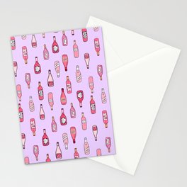 Wine Bottles Collection Pattern Stationery Cards
