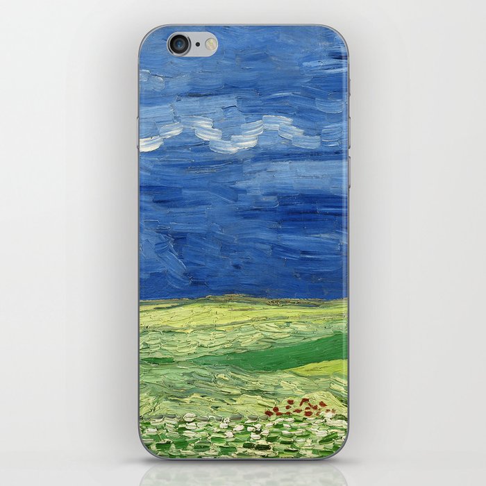 Wheatfield under thunderclouds by Vincent van Gogh iPhone Skin